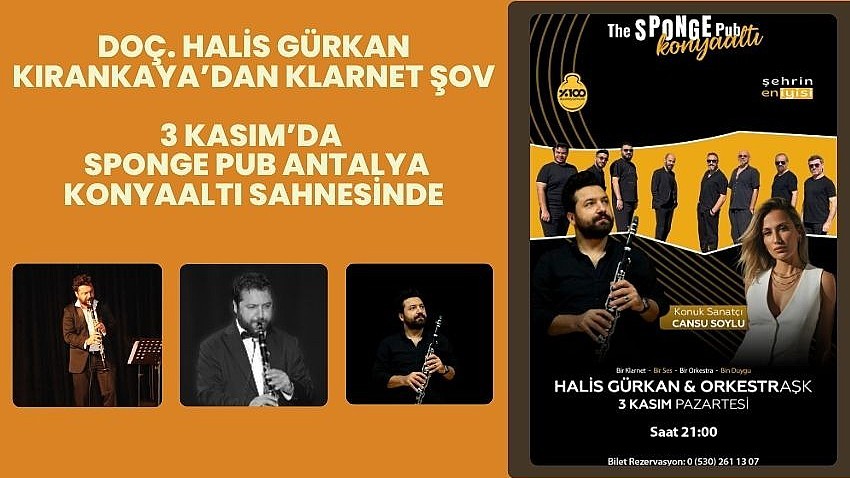 Klarnet Ustası Doç. Halis Gürkan Kırankaya Sponge Pub'da