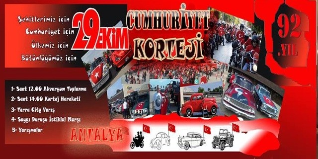 Antalyalı Motorseverlerden Cumhuriyet Korteji